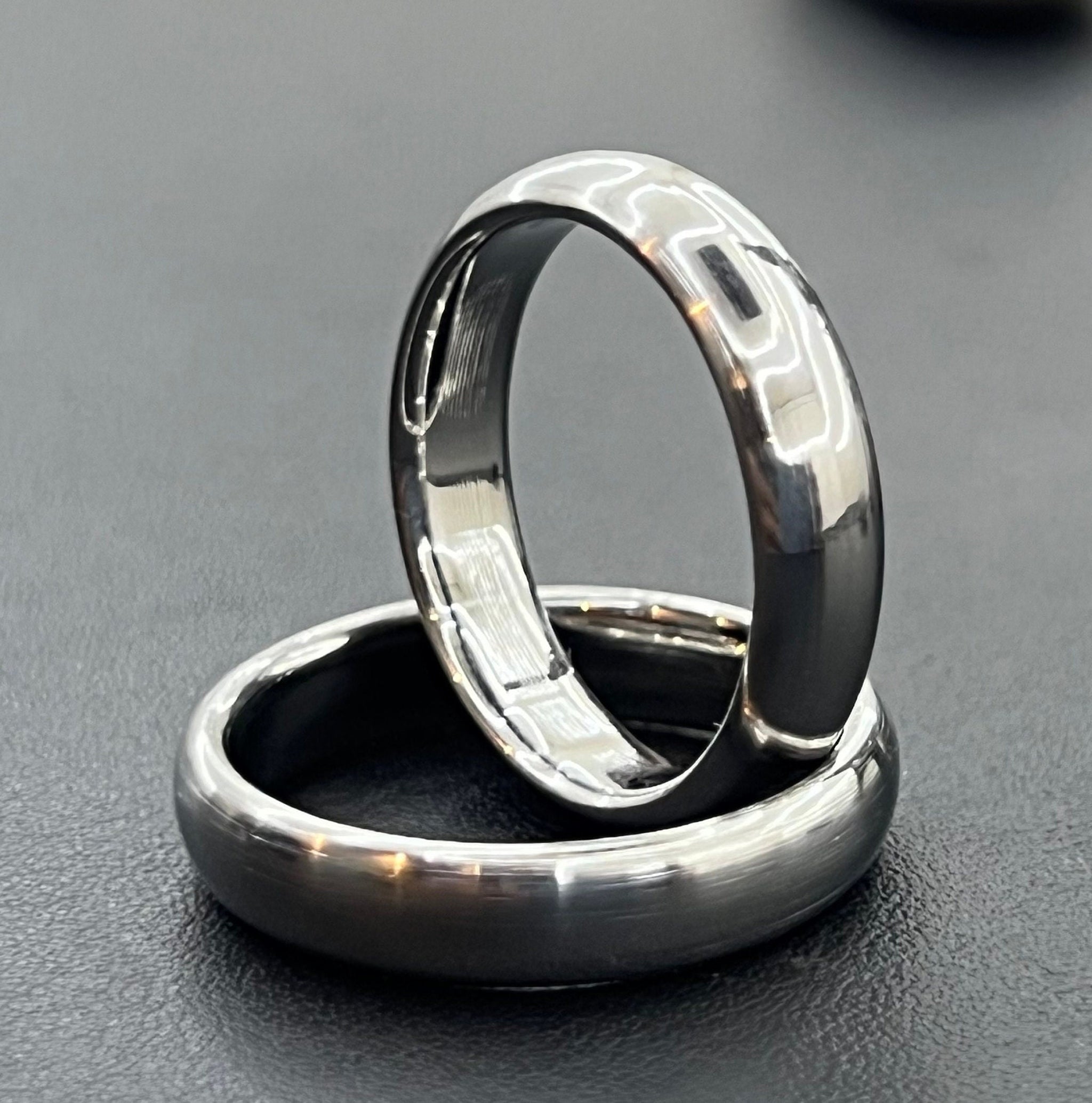 Minimalist Titanium Wedding Band 5mm: High Polished Anniversary Ring