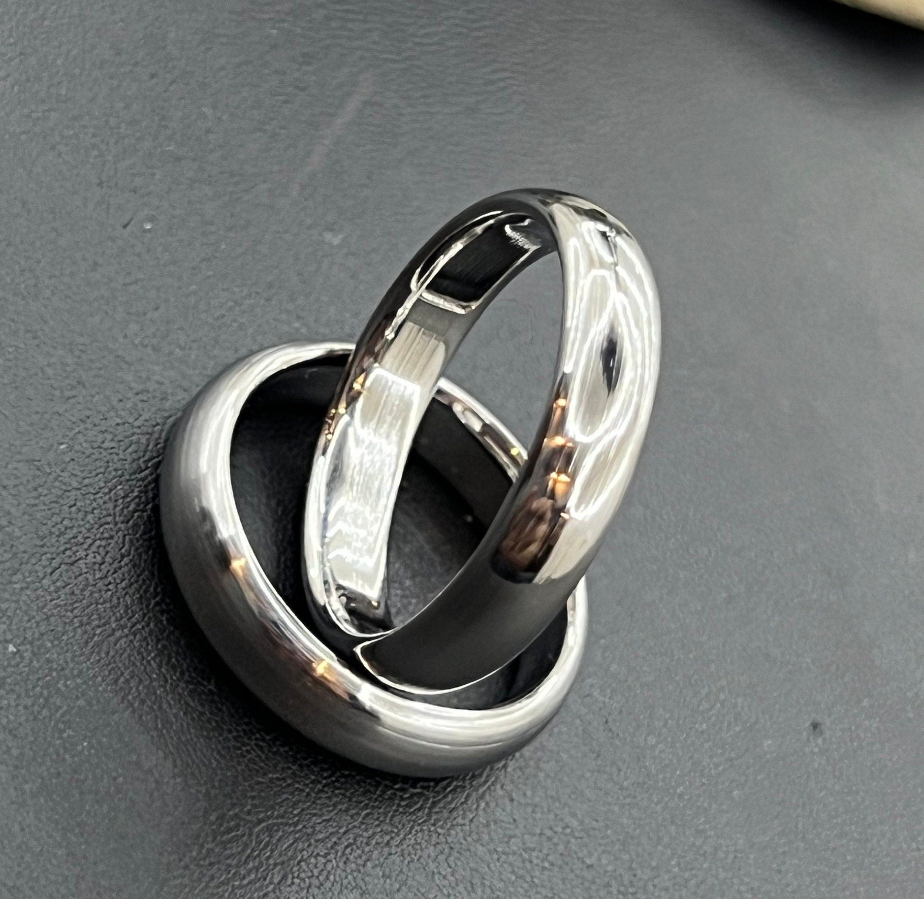 Minimalist Titanium Wedding Band 5mm: High Polished Anniversary Ring