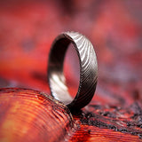 Handmade Damascus Steel Ring: Forge Design, Free Engraving