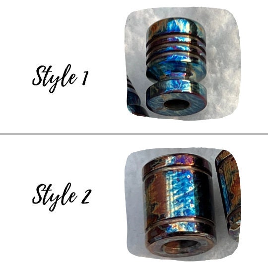 Flamed Anodized Titanium Beads: Paracord Lanyard, Bracelet