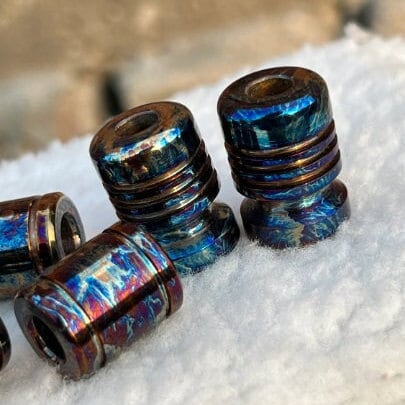 Flamed Anodized Titanium Beads: Paracord Lanyard, Bracelet