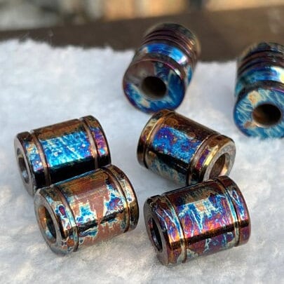 Flamed Anodized Titanium Beads: Paracord Lanyard, Bracelet