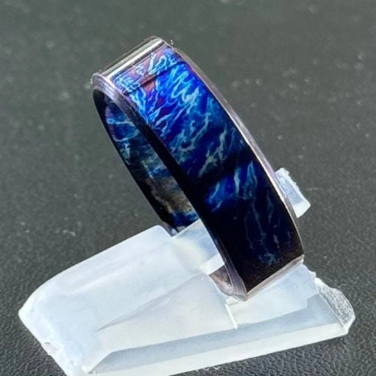 Heat Anodized Titanium Ring: Colorful Patterned Hypoallergenic Band