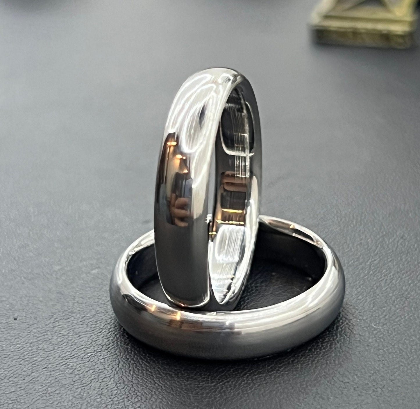Minimalist Titanium Wedding Band 5mm: High Polished Anniversary Ring