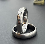 Minimalist Titanium Wedding Band 5mm: High Polished Anniversary Ring
