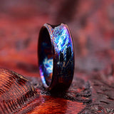 Heat Anodized Titanium Wedding Band: Colorful Concave Ring, Handmade USA