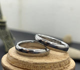 Handmade Domed Titanium Wedding Band: High Polish Comfort Fit, 5mm
