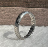Damascus Stainless Steel Wedding Ring - Personalized &amp; Handmade
