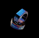Handmade Colorful Titanium Ring: Heat Anodized Wedding Band, 8mm