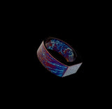 Handmade Colorful Titanium Ring: Heat Anodized Wedding Band, 8mm