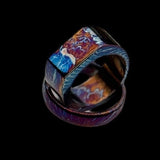Handmade Colorful Titanium Ring: Heat Anodized Wedding Band, 8mm