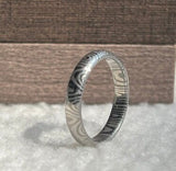 Damascus Stainless Steel Wedding Ring - Personalized &amp; Handmade
