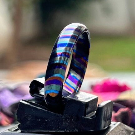 Timascus Zirconium Ring: 5mm Domed Unisex Band