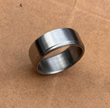 Minimalist Titanium Ring: Handcrafted Gray Wedding Band