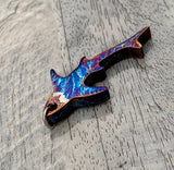 Flamed Anodized Titanium Shark Pendant: Grade 5 Colorful Animal Wear