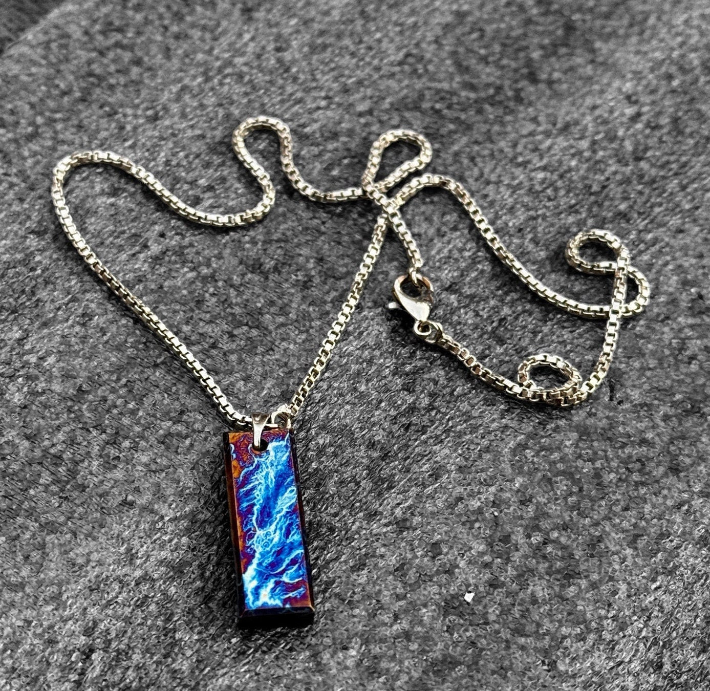 Anodized Titanium Rainbow Pendant - Personalized Mens Jewelry
