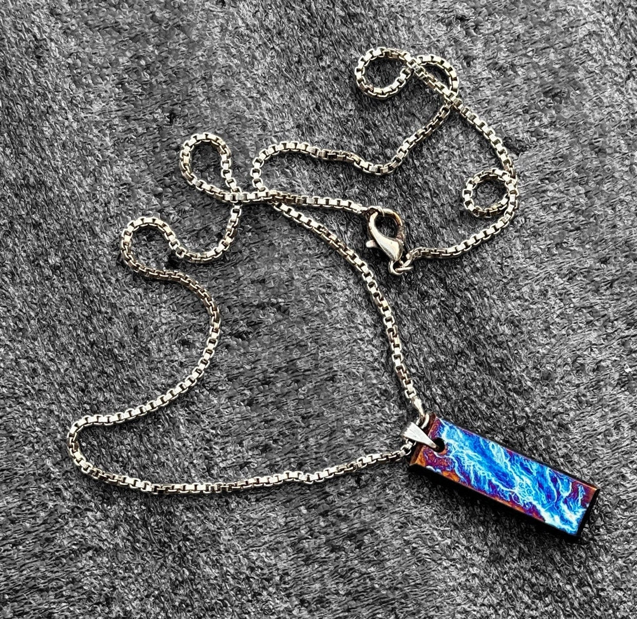 Anodized Titanium Rainbow Pendant - Personalized Mens Jewelry