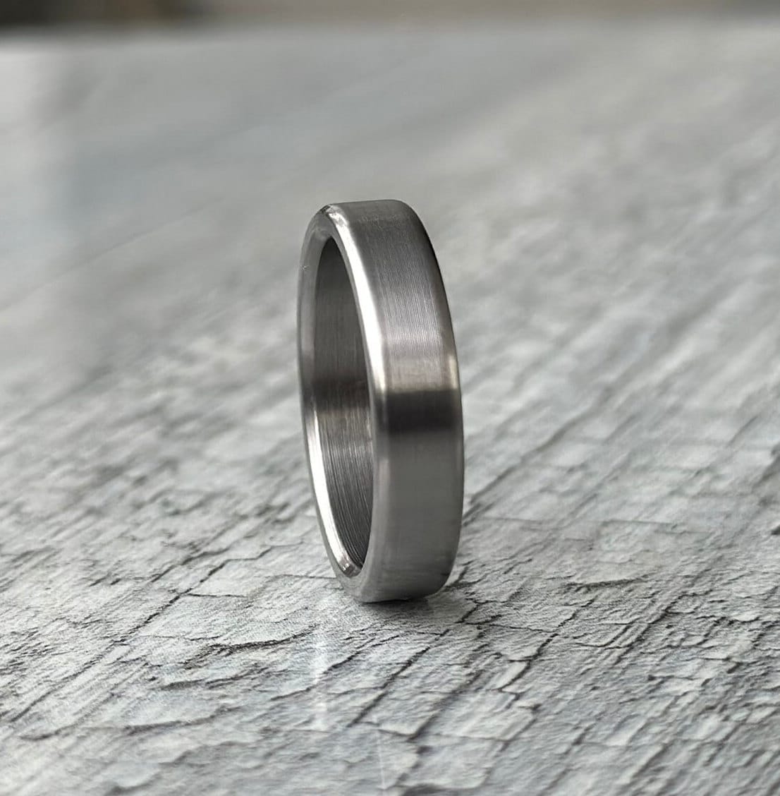 Minimalist Titanium Ring: Brushed Finish, Modern Wedding Band