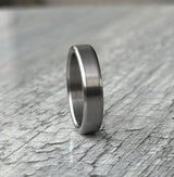 Minimalist Titanium Ring: Brushed Finish, Modern Wedding Band