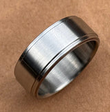 Minimalist Titanium Ring: Handcrafted Gray Wedding Band