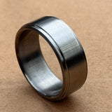 Minimalist Titanium Ring: Handcrafted Gray Wedding Band