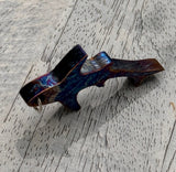 Flamed Anodized Titanium Shark Pendant: Grade 5 Colorful Animal Wear