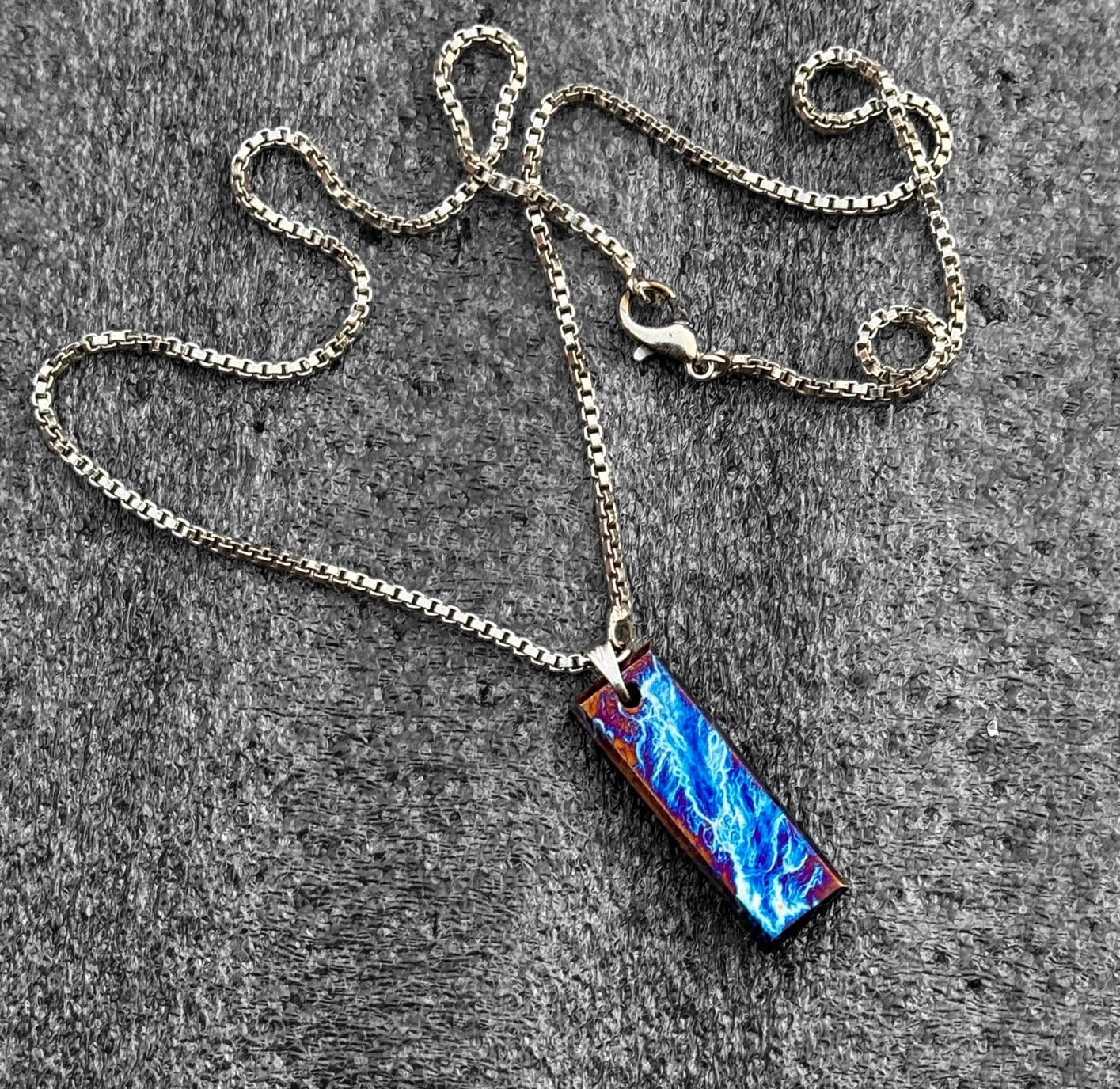 Anodized Titanium Rainbow Pendant - Personalized Mens Jewelry