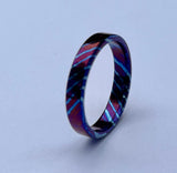 Timascus Ring: 4mm Titanium Alloy Band, Custom Wedding Jewelry