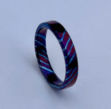 Timascus Ring: 4mm Titanium Alloy Band, Custom Wedding Jewelry