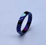 Timascus Ring: 4mm Titanium Alloy Band, Custom Wedding Jewelry