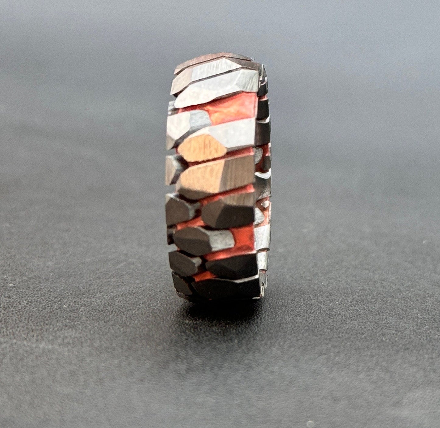 Acid Etched Superconductor Ring: Niobium Copper Wedding Band