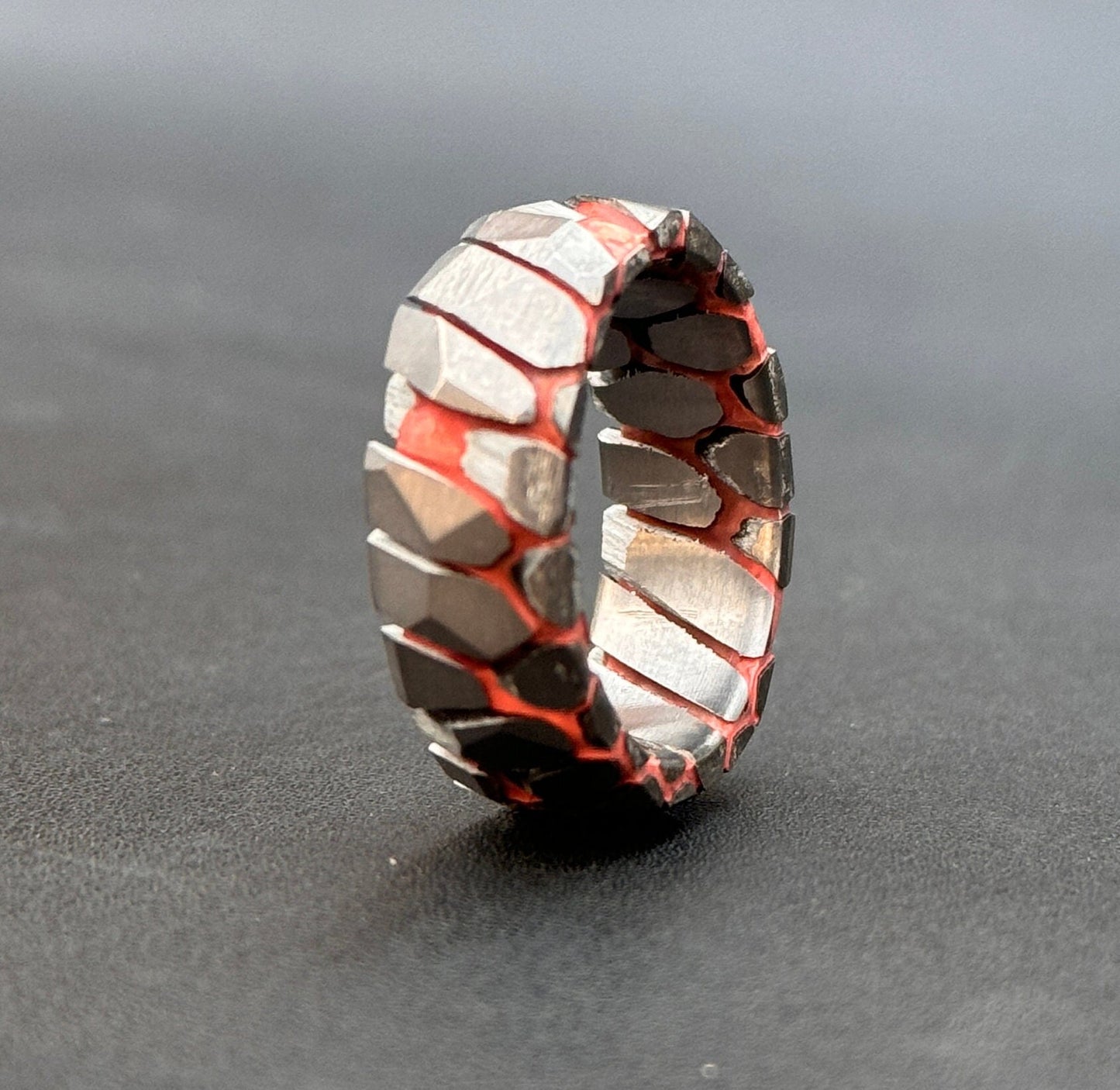 Acid Etched Superconductor Ring: Niobium Copper Wedding Band
