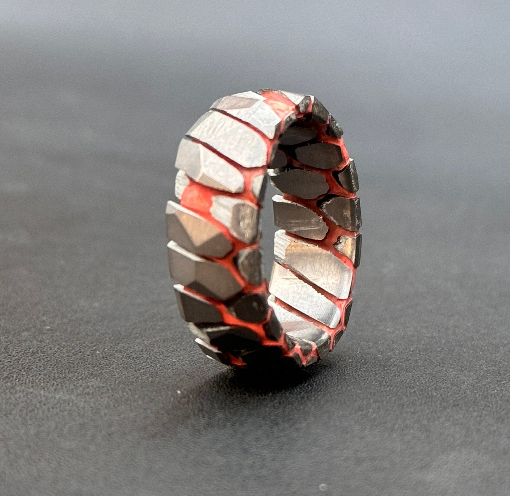 Acid Etched Superconductor Ring: Niobium Copper Wedding Band