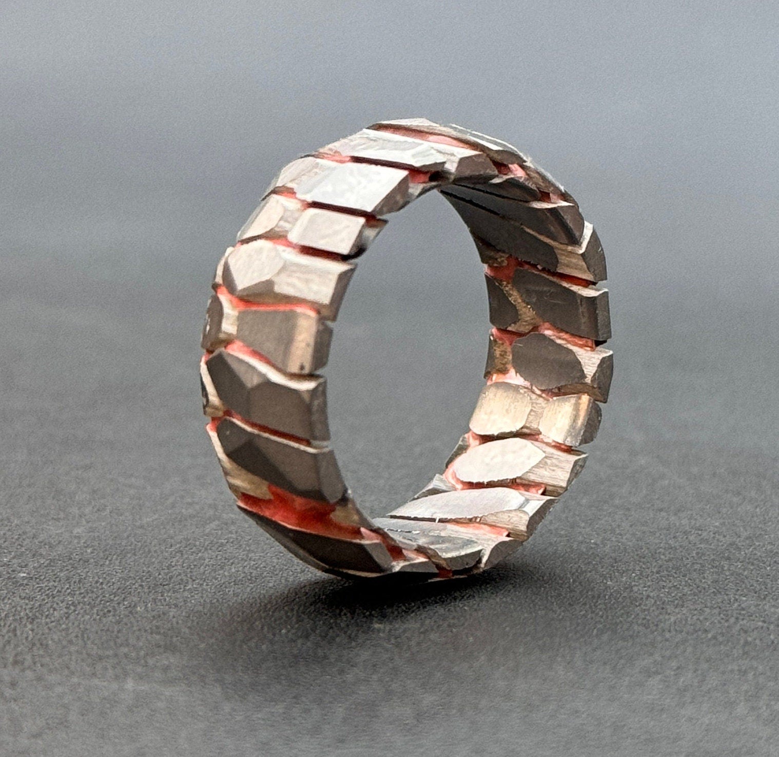 Acid Etched Superconductor Ring: Niobium Copper Wedding Band