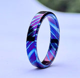 Timascus Ring: 4mm Titanium Alloy Band, Custom Wedding Jewelry