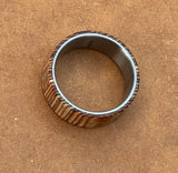 Minimalist Titanium Ring: Whisky Barrel Wood Wedding Band