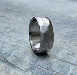 Hammered Titanium Ring: Minimalist Grade 5 Wedding Band