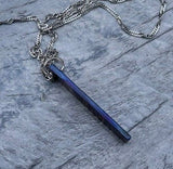 Black Timascus Bar Pendant | Customized Zircuti Jewelry Gift