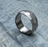 Hammered Titanium Ring: Minimalist Grade 5 Wedding Band