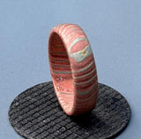 Deep Etched Mokume Gane Wedding Ring: Copper, Brass & Silver Nickel