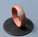 Deep Etched Mokume Gane Wedding Ring: Copper, Brass & Silver Nickel