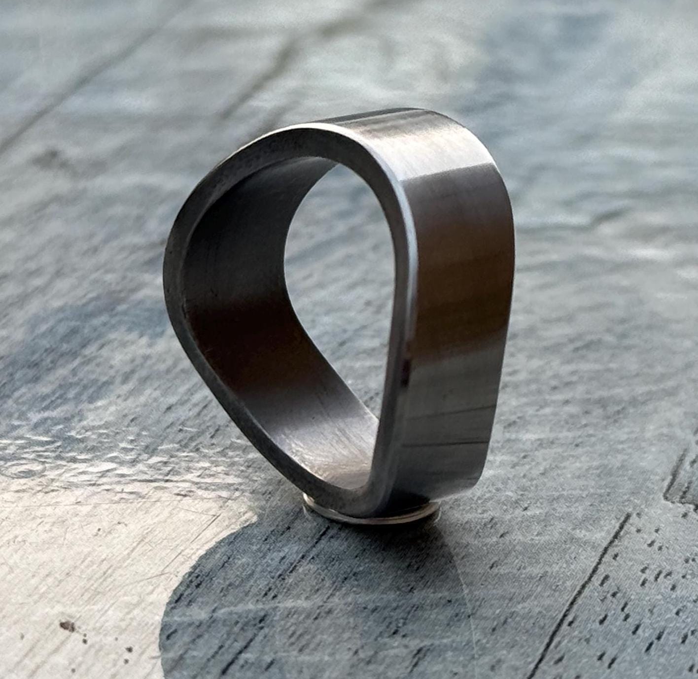 Minimalist Titanium Curved Ring: Brushed Finish Wedding Band