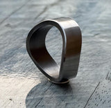 Minimalist Titanium Curved Ring: Brushed Finish Wedding Band