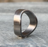Minimalist Titanium Curved Ring: Brushed Finish Wedding Band