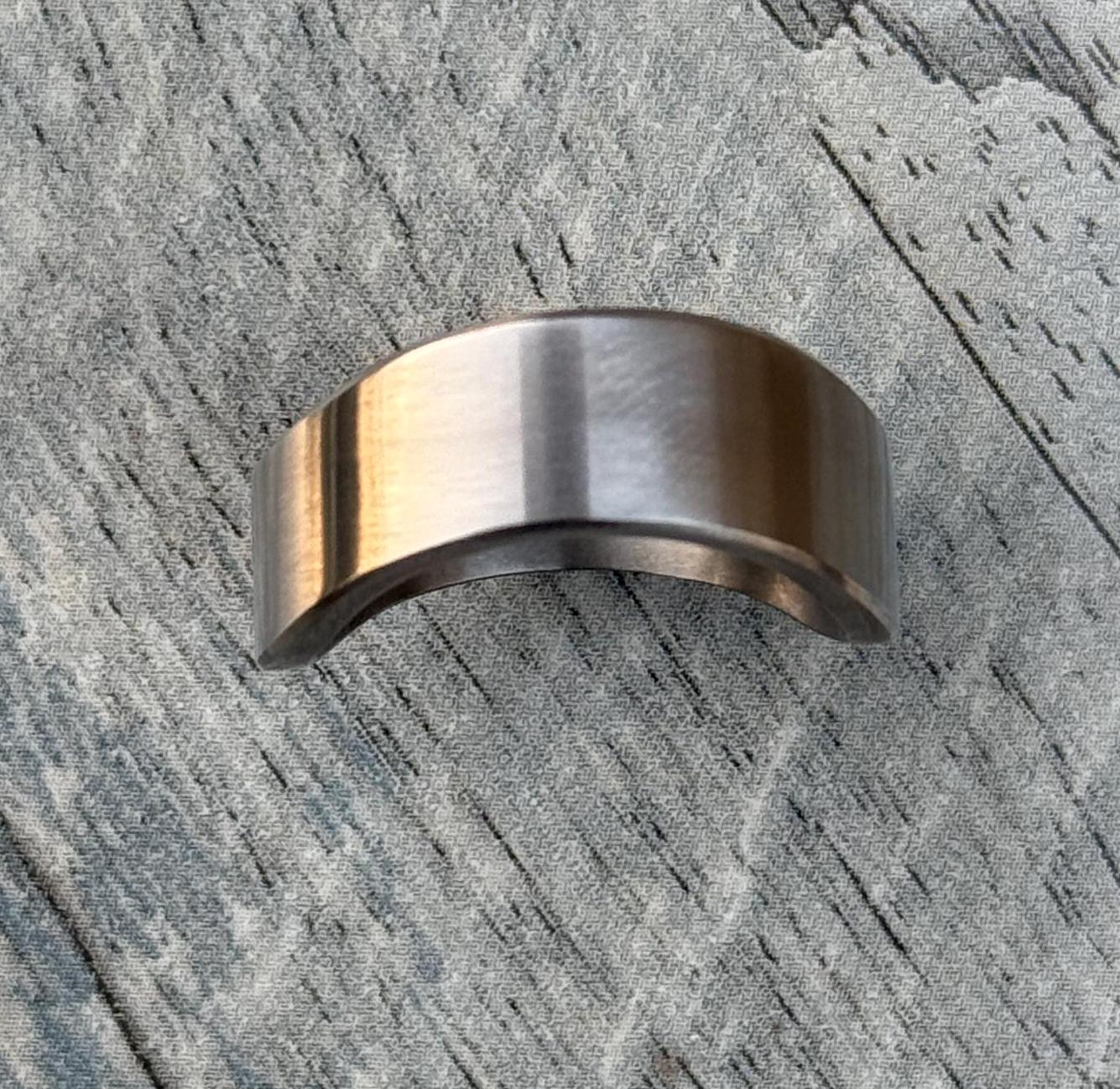 Minimalist Titanium Curved Ring: Brushed Finish Wedding Band