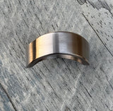 Minimalist Titanium Curved Ring: Brushed Finish Wedding Band