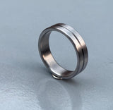 Handmade Titanium Ring: Minimalist Brushed Wedding Band