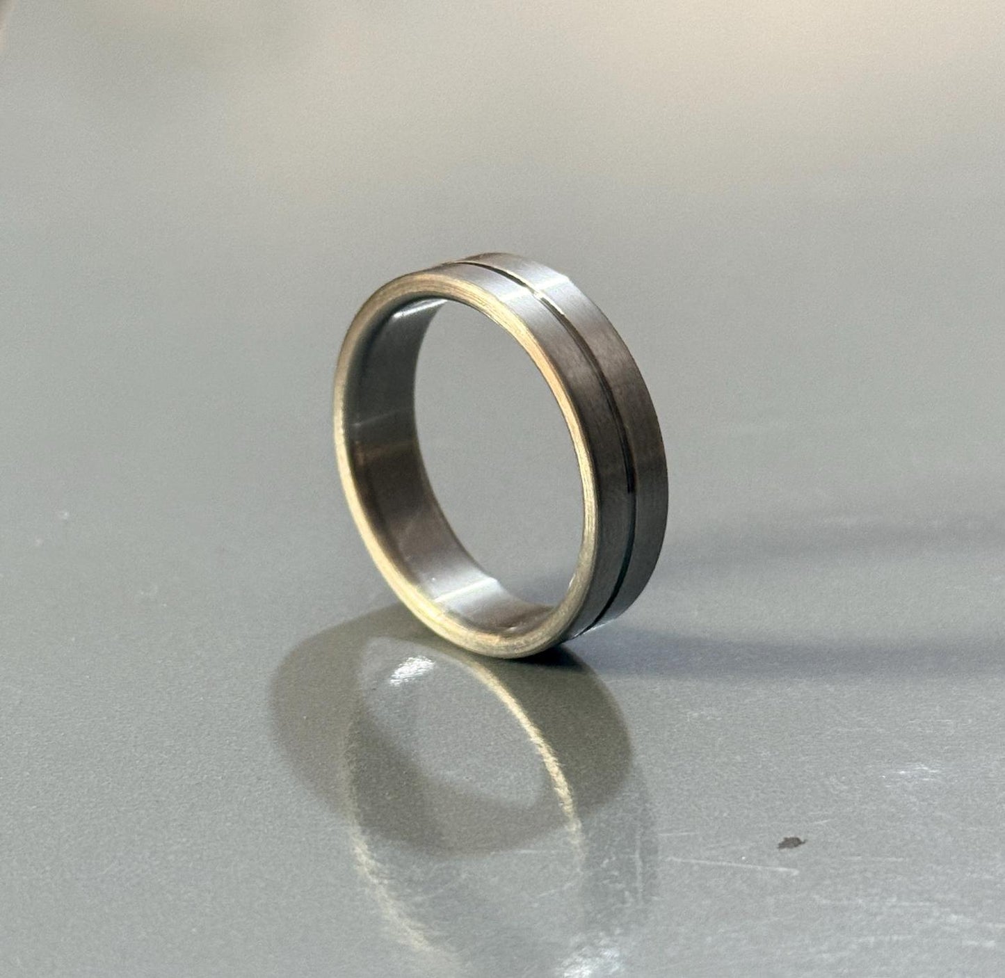 Handmade Titanium Ring: Minimalist Brushed Wedding Band