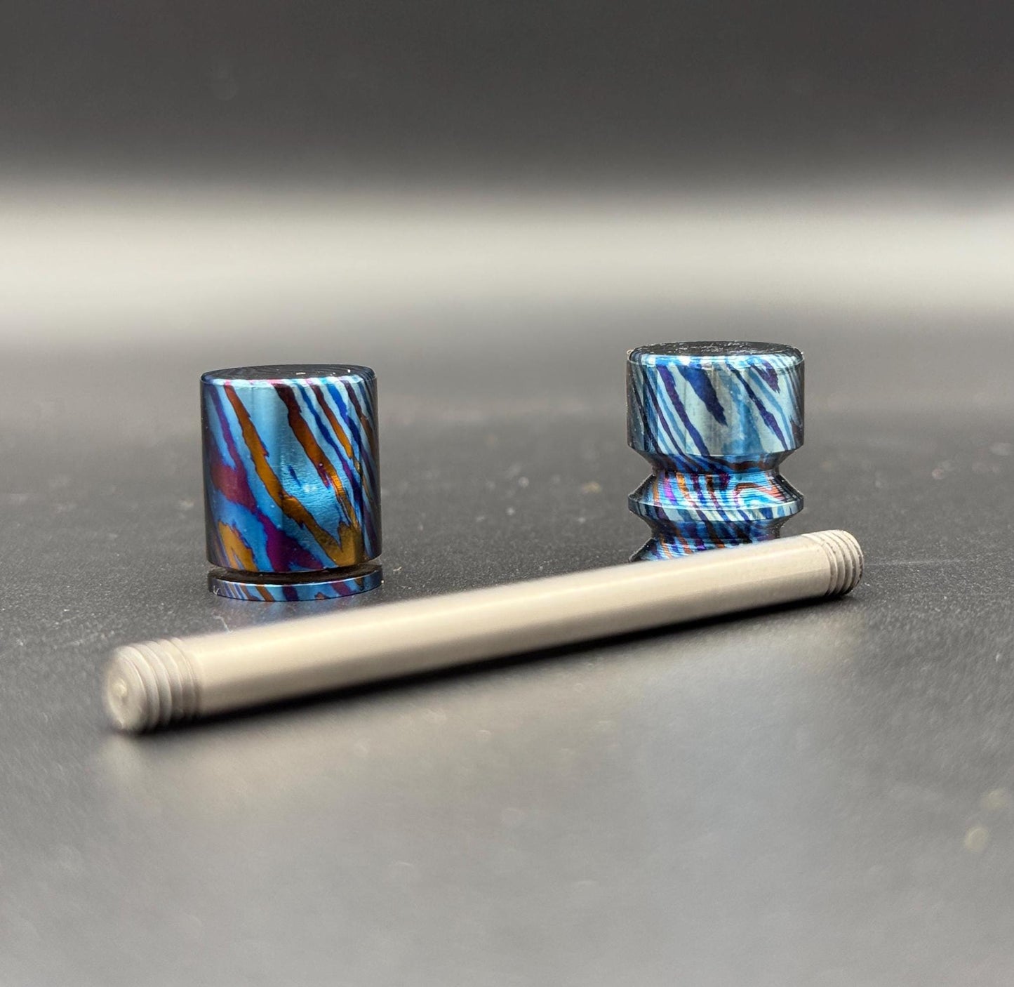 Titanium Timascus EDC Bead Holder – Handmade Lanyard