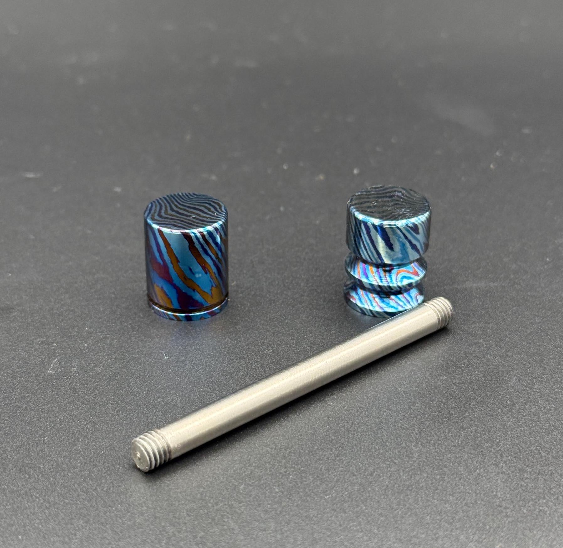 Titanium Timascus EDC Bead Holder – Handmade Lanyard